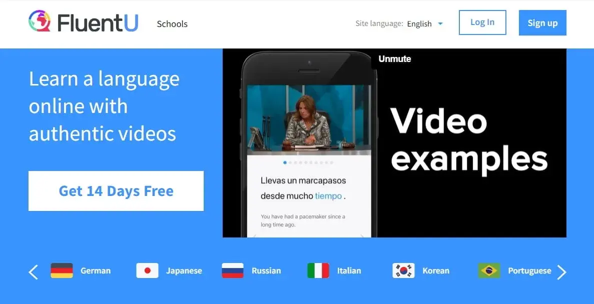 página de inicio de revisión fluidu