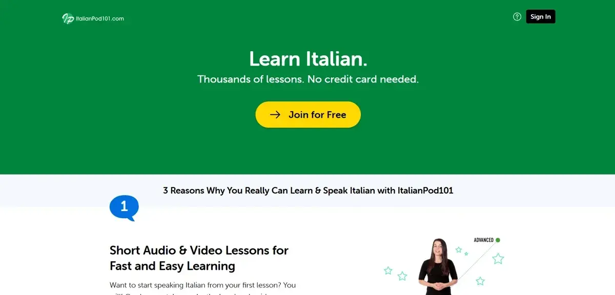 italianpod101 主页
