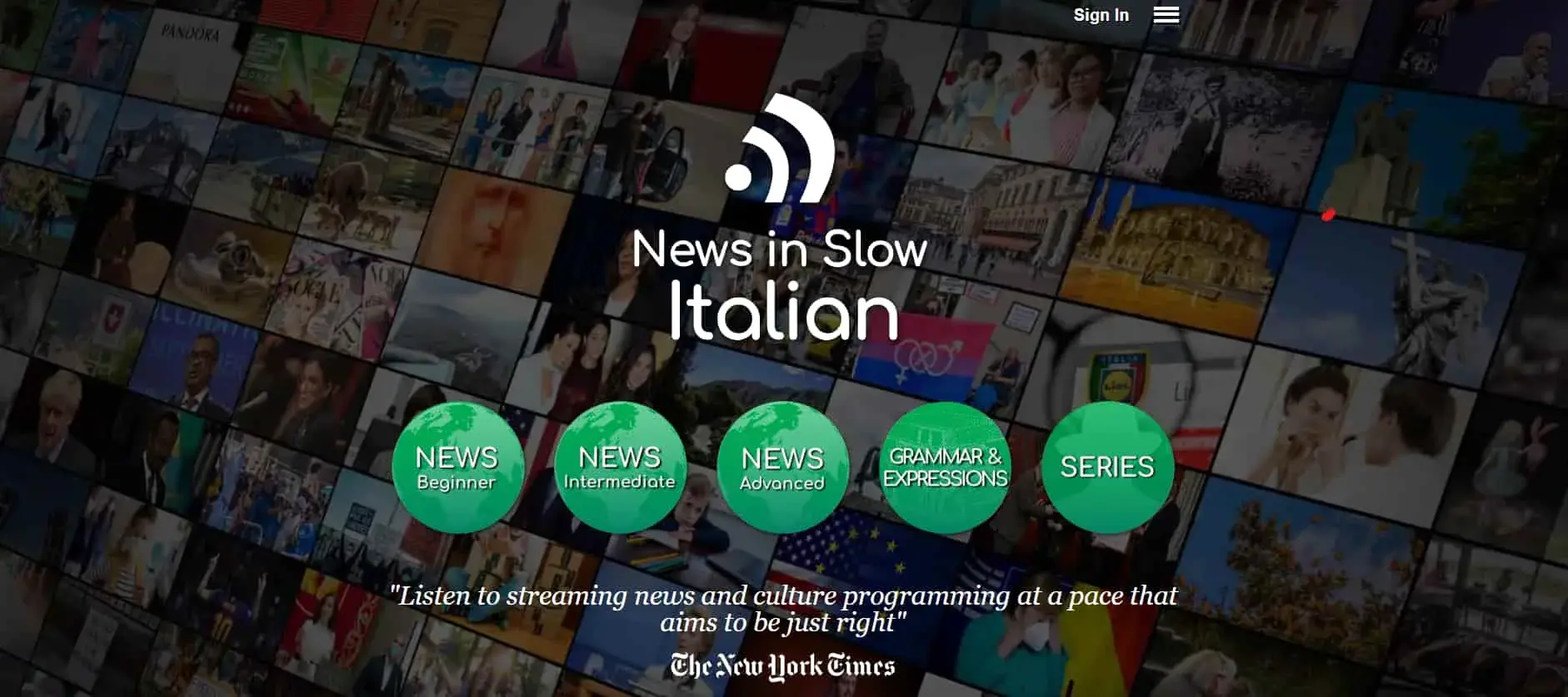 știri în pagina de pornire a recenziei slow italia