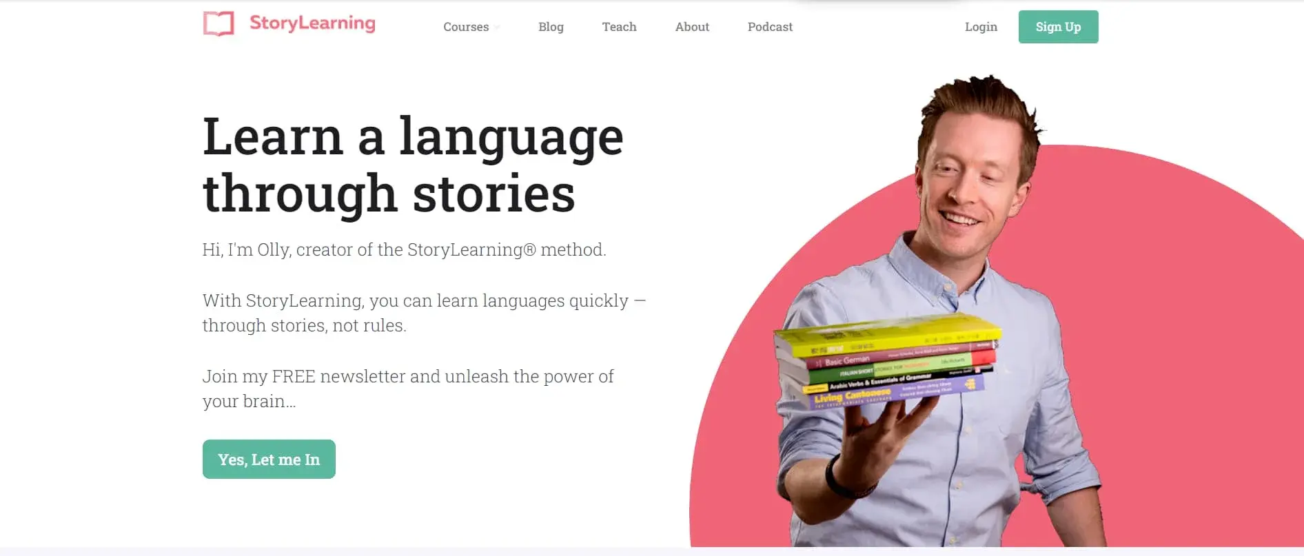 page principale de Story Learning